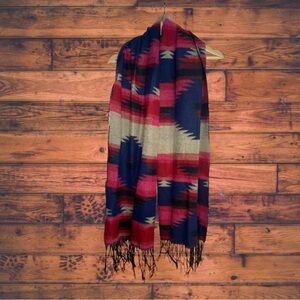 5 for $25🔥Western Aztec Woven Fringe Hem Scarf